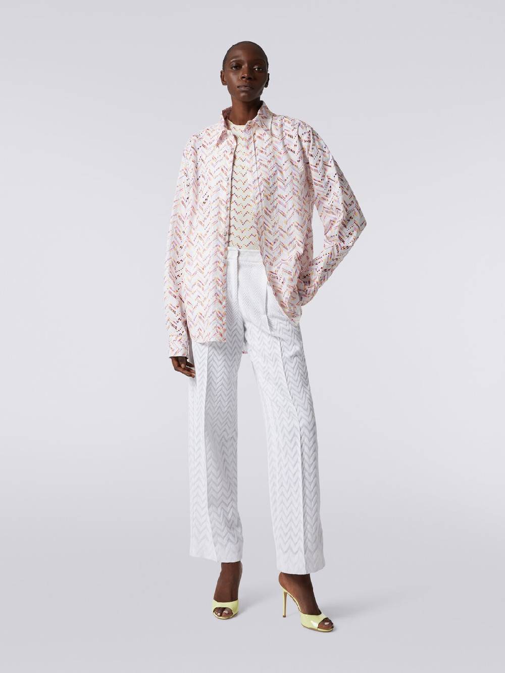M Missoni Camicia in popeline di cotone con pizzo sangallo Negozio