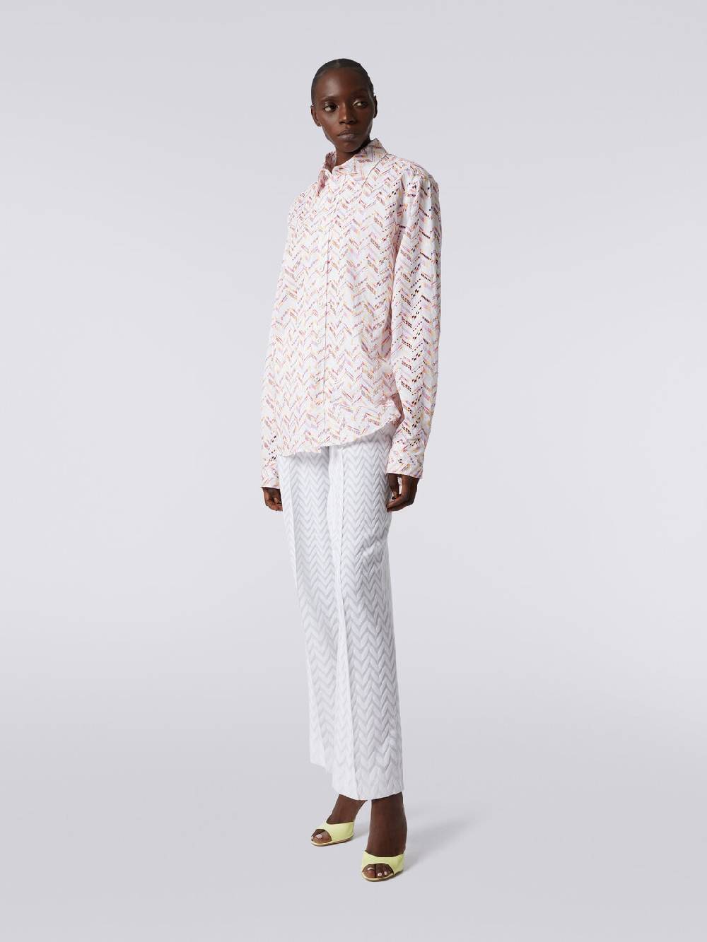 M Missoni Camicia in popeline di cotone con pizzo sangallo Negozio