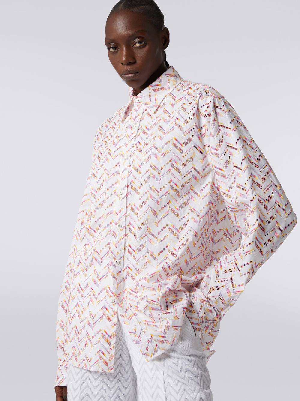 M Missoni Camicia in popeline di cotone con pizzo sangallo Negozio