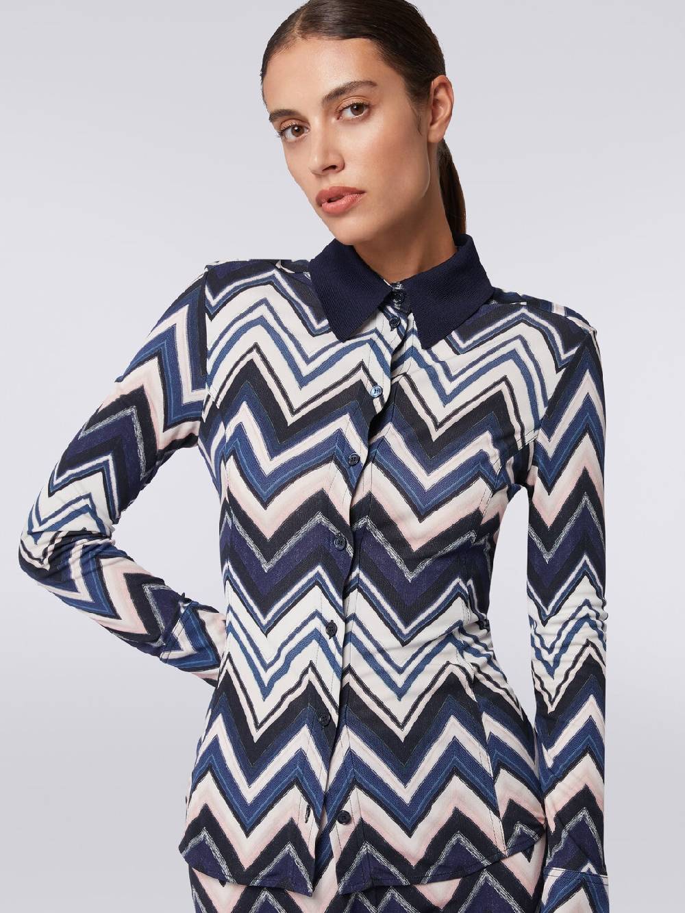 M Missoni Camicia in viscosa con stampa zig zag Moda