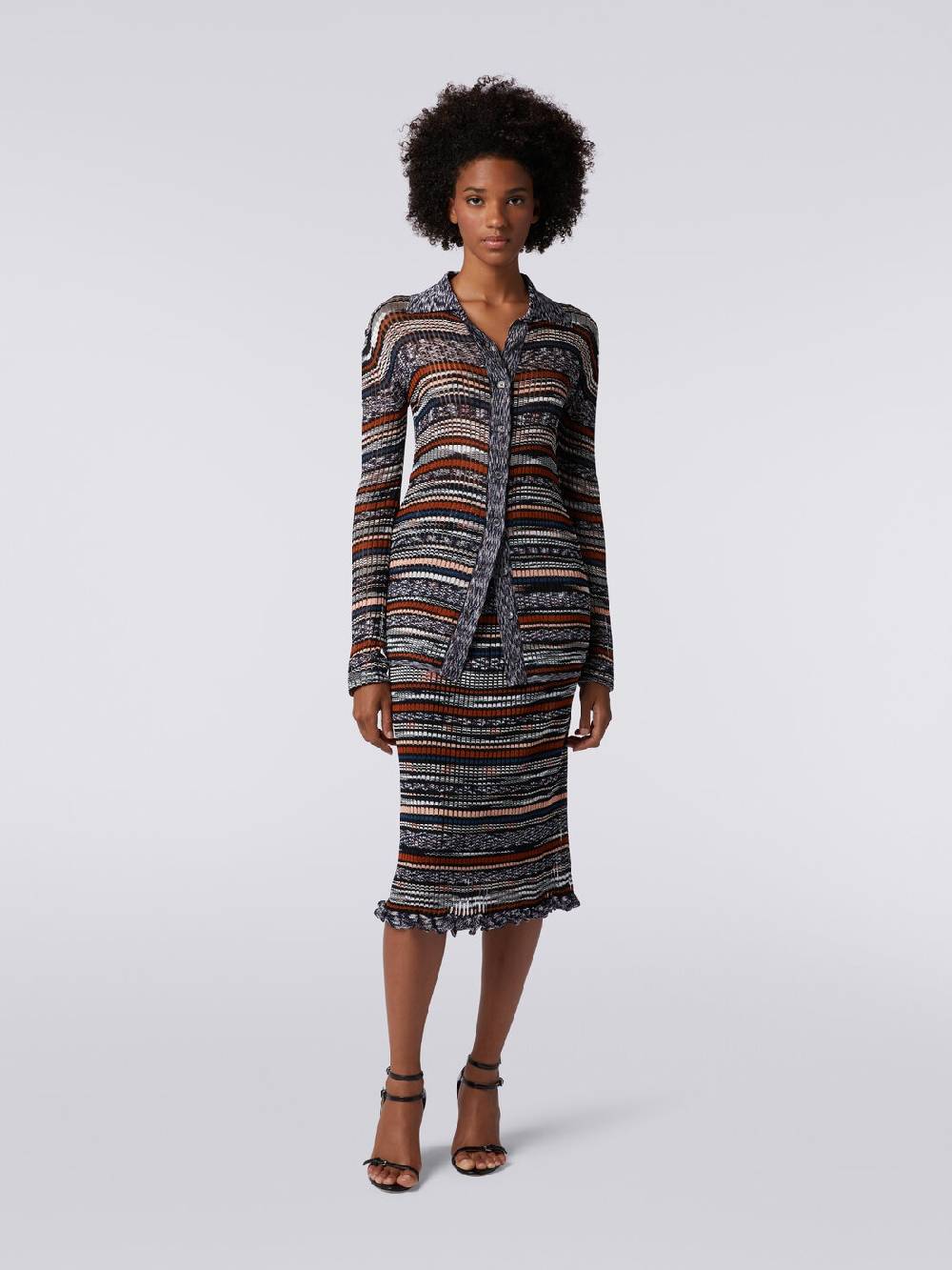 M Missoni Camicia in maglia di viscosa a costine fiammata