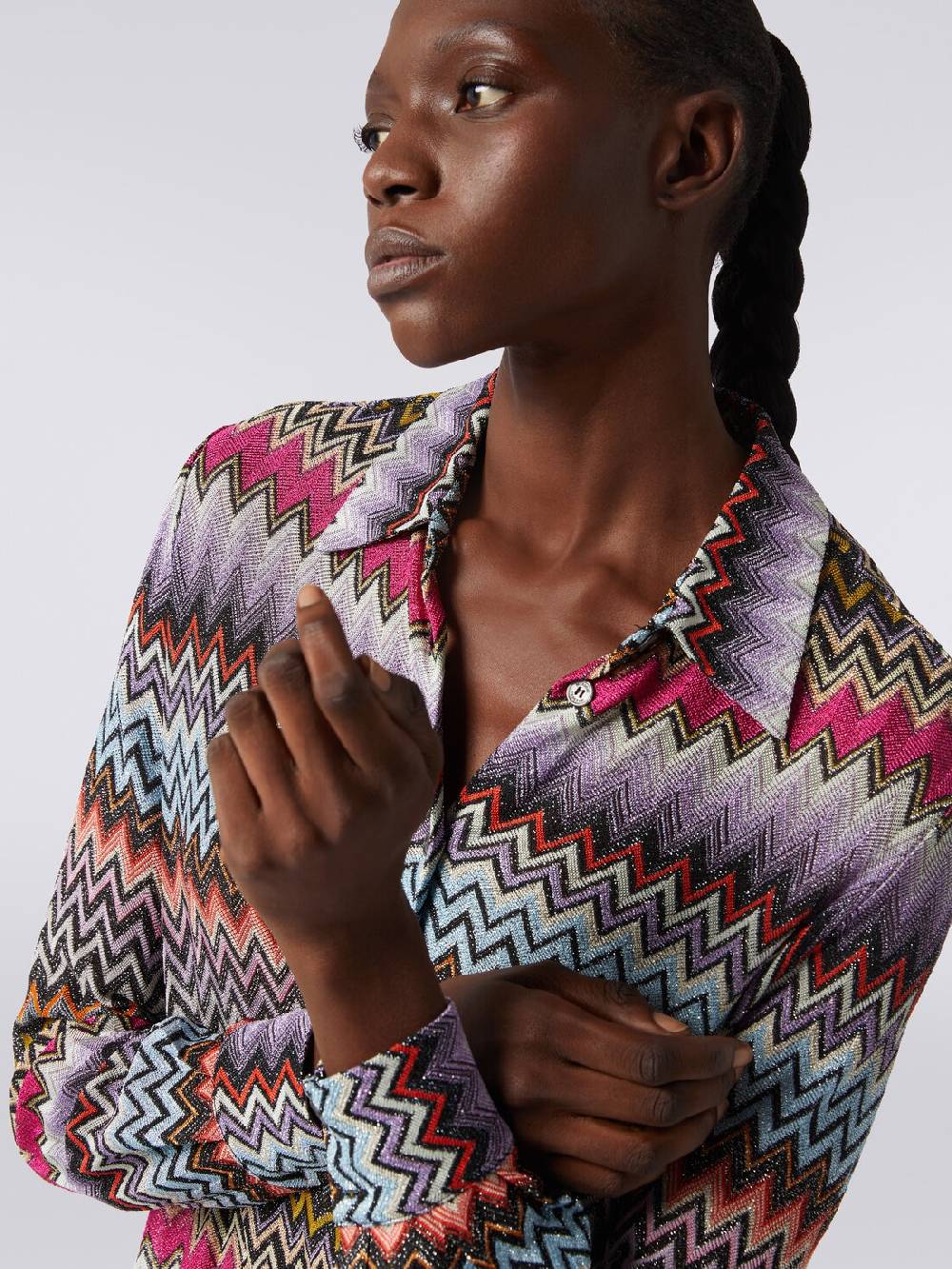 M Missoni Camicia in maglia di viscosa chevron con lurex Italy