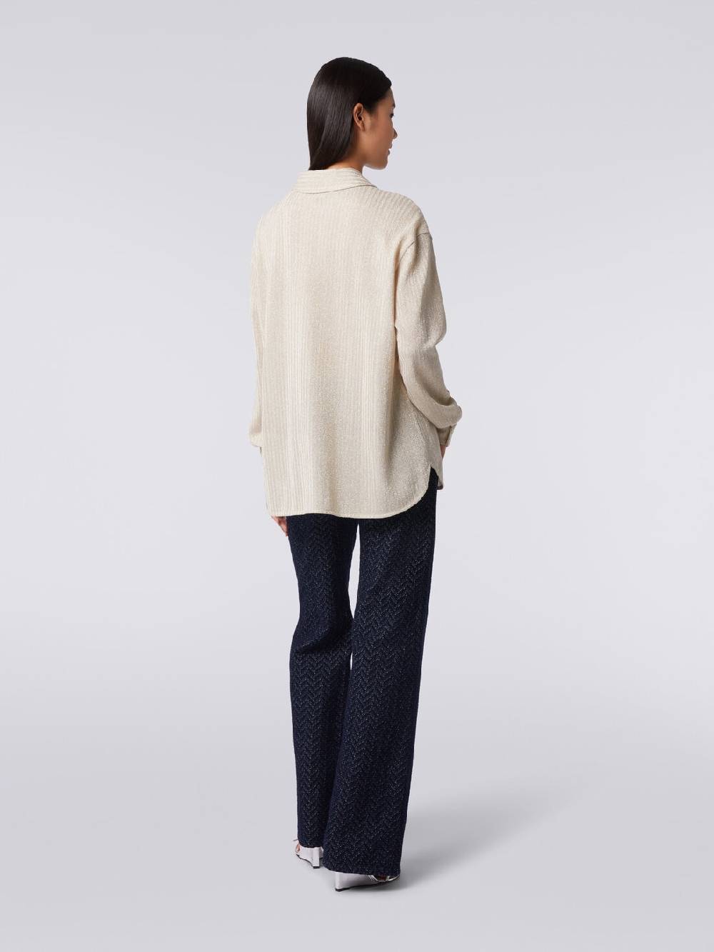 M Missoni Camicia oversize in cotone e viscosa lamé 2025