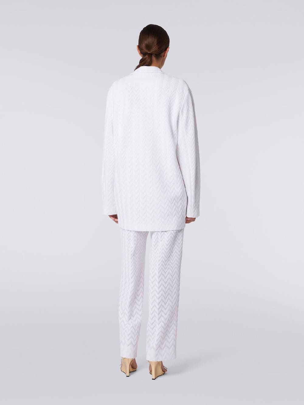M Missoni Blazer doppiopetto in cotone e viscosa zig zag tonale Soddisfazione Garantita