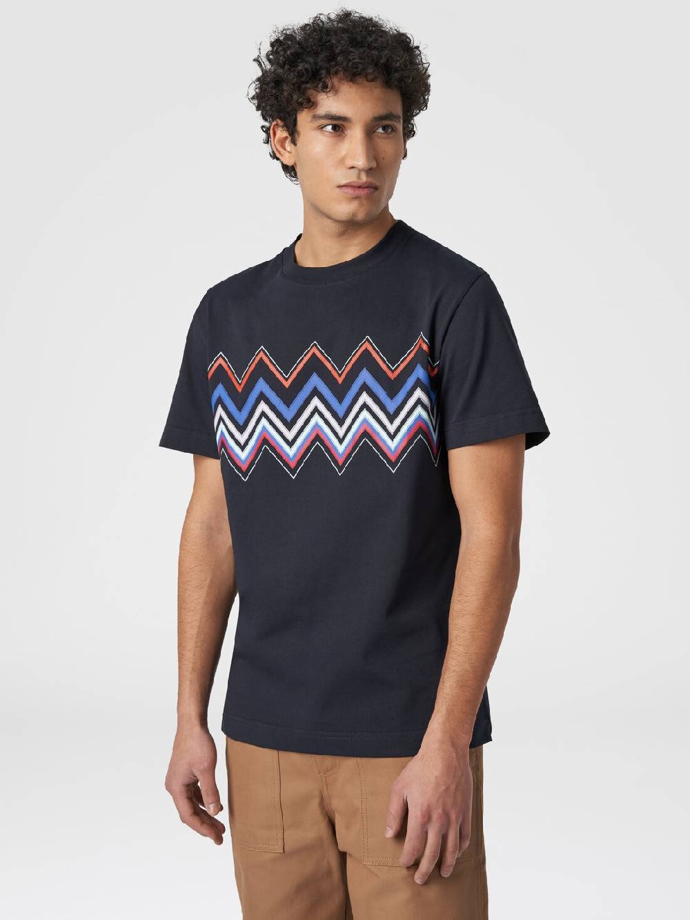 M Missoni T-shirt a maniche corte in cotone con stampa zig zag Fino Al -60%