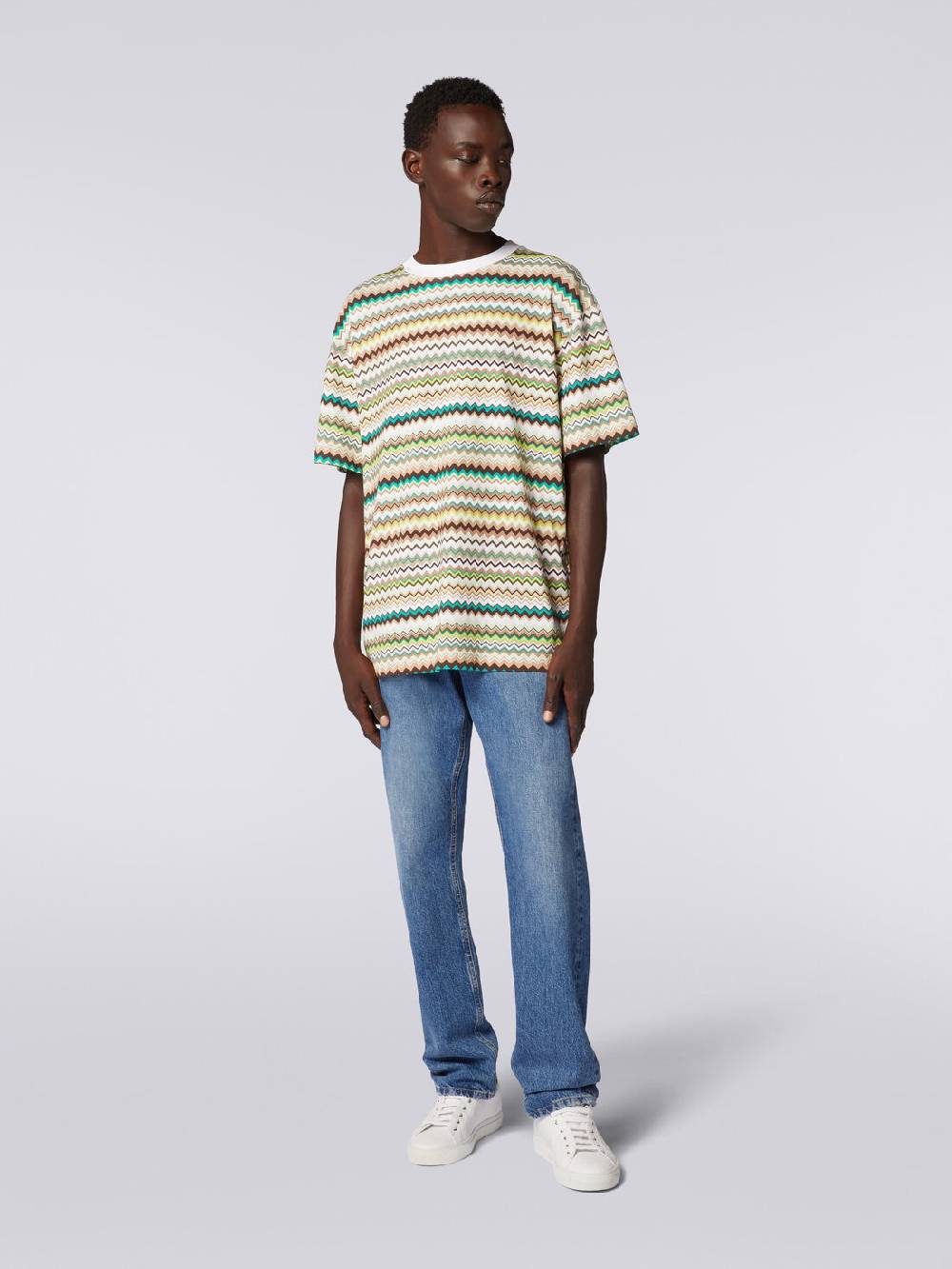 M Missoni T-shirt oversize in cotone con stampa zig zag Shopping Online