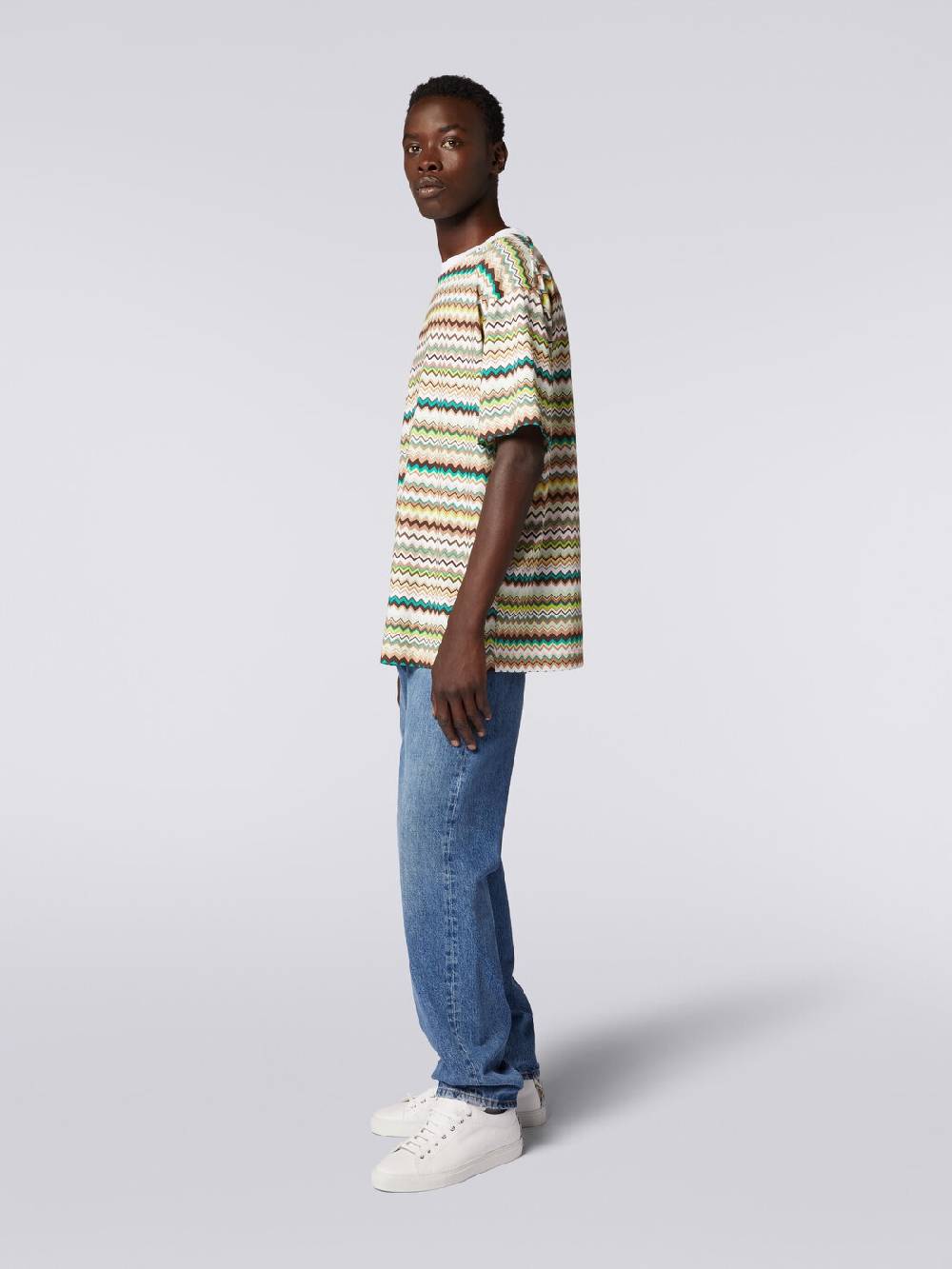 M Missoni T-shirt oversize in cotone con stampa zig zag Shopping Online