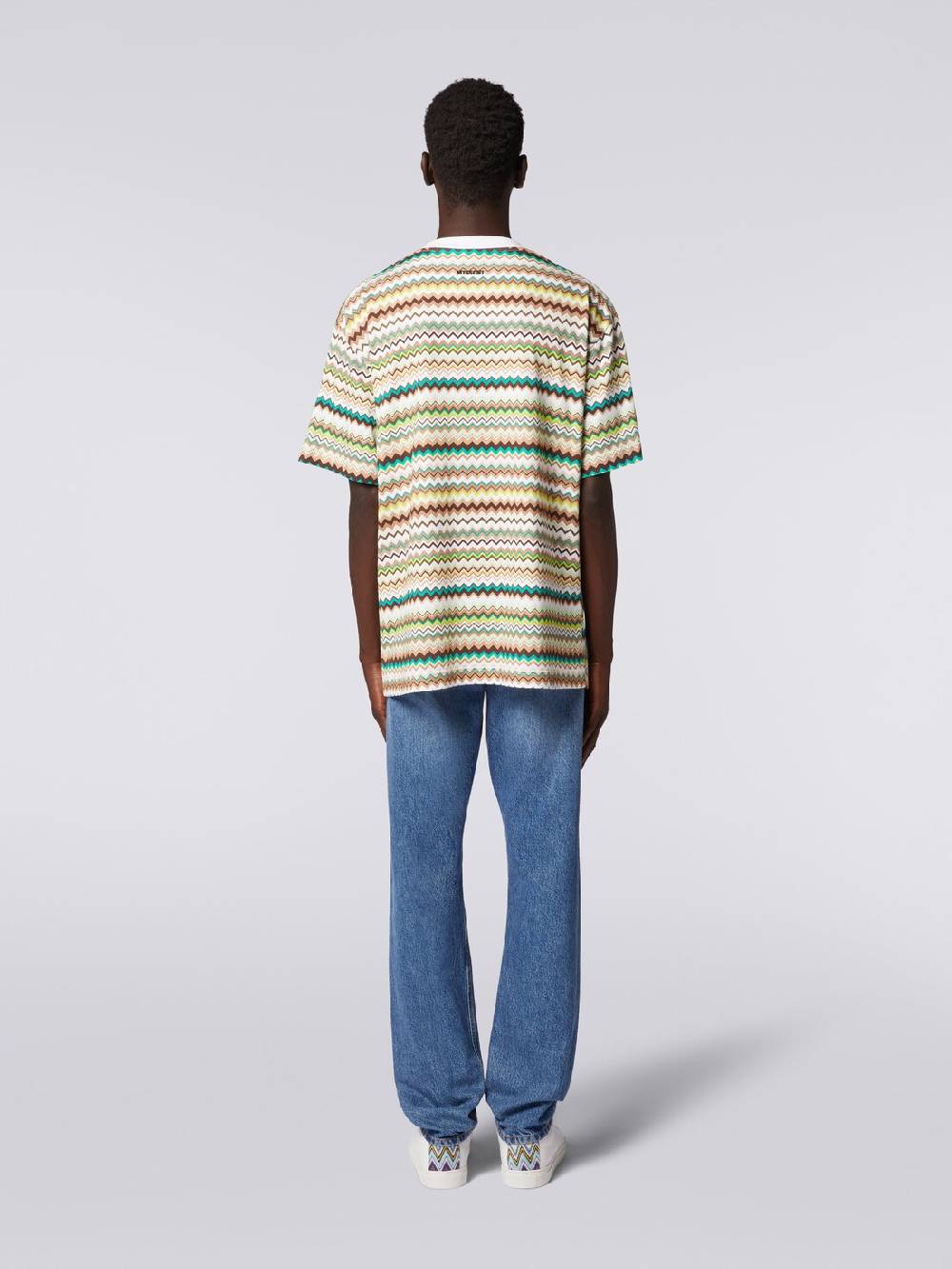 M Missoni T-shirt oversize in cotone con stampa zig zag Shopping Online