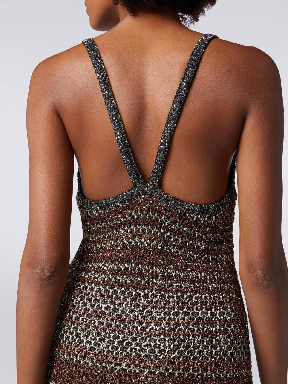 M Missoni Abito lungo in maglia zig zag con trama effetto uncinetto In Vendita