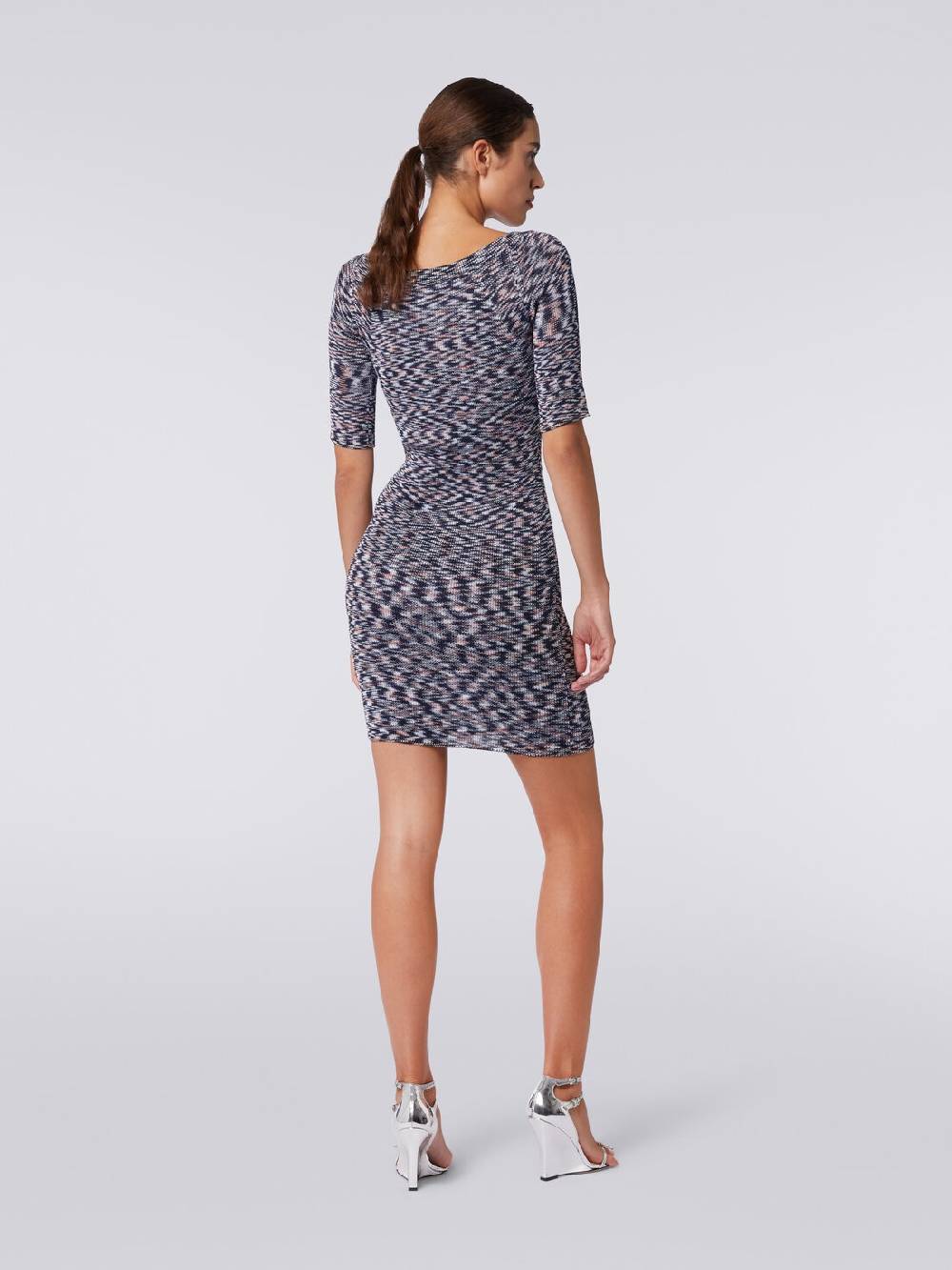 M Missoni Mini-abito a maniche corte in misto viscosa fiammata Saldi