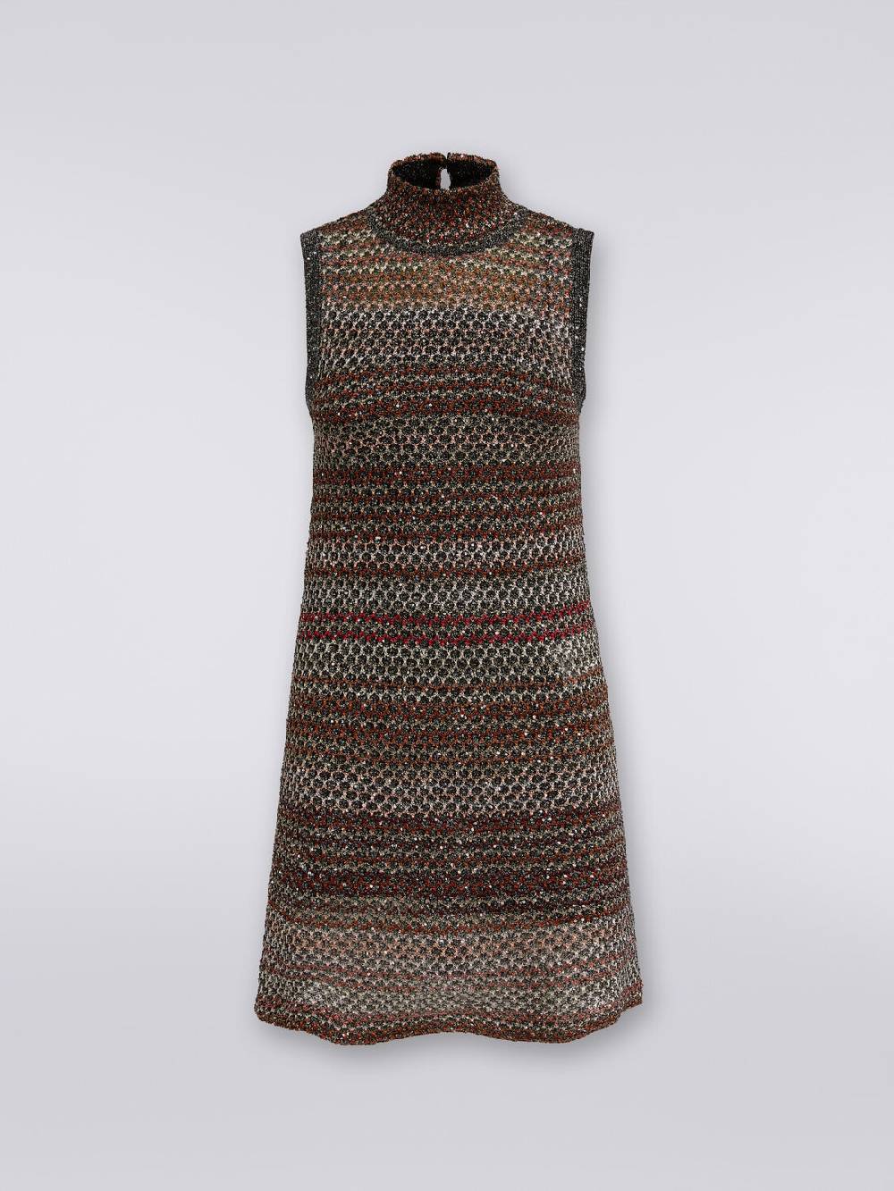M Missoni Mini-abito in maglia a rete con collo alto e applicazione di paillettes Hotsell