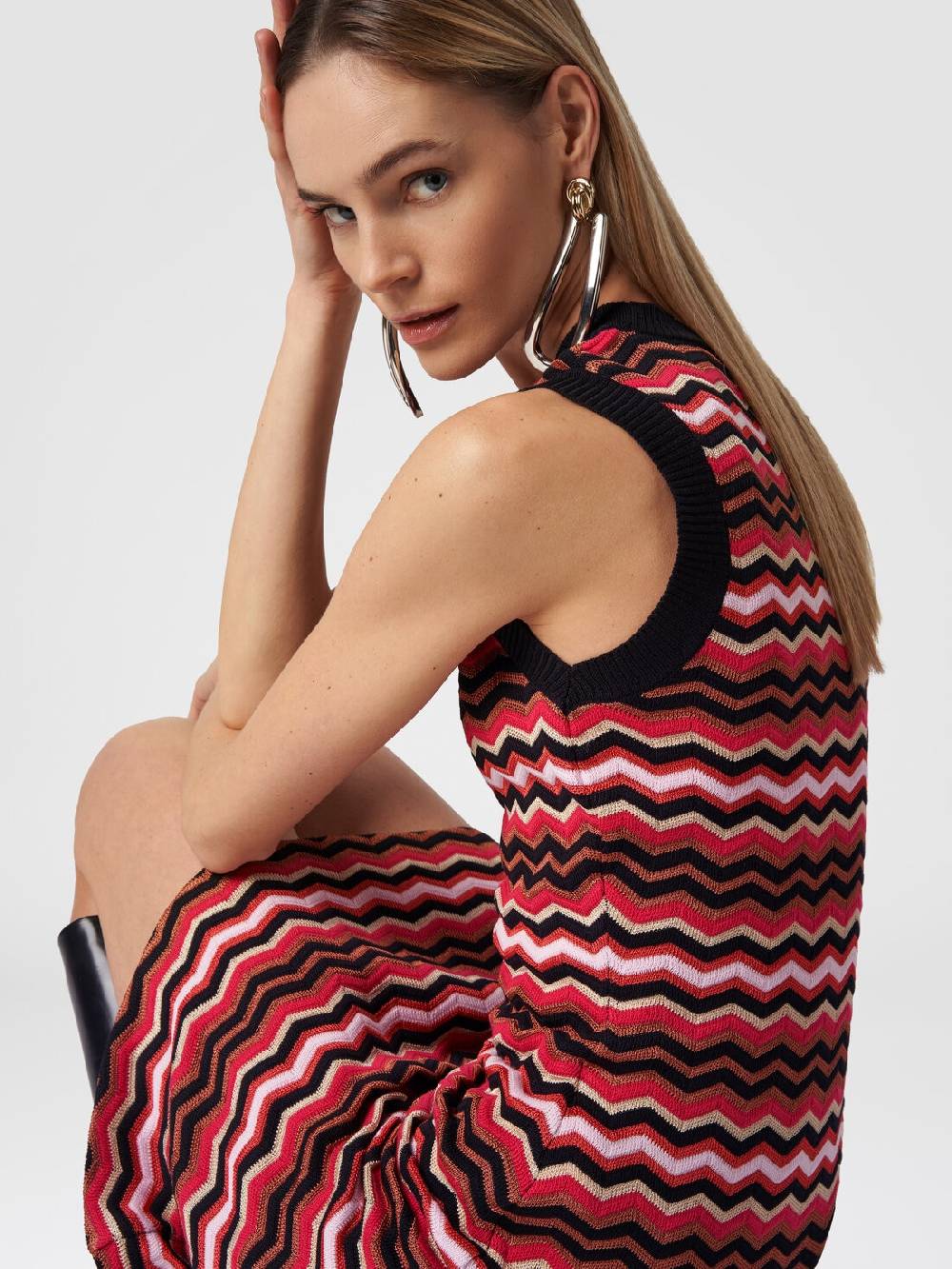 M Missoni Abito senza maniche in maglia zig zag Vendita Calda