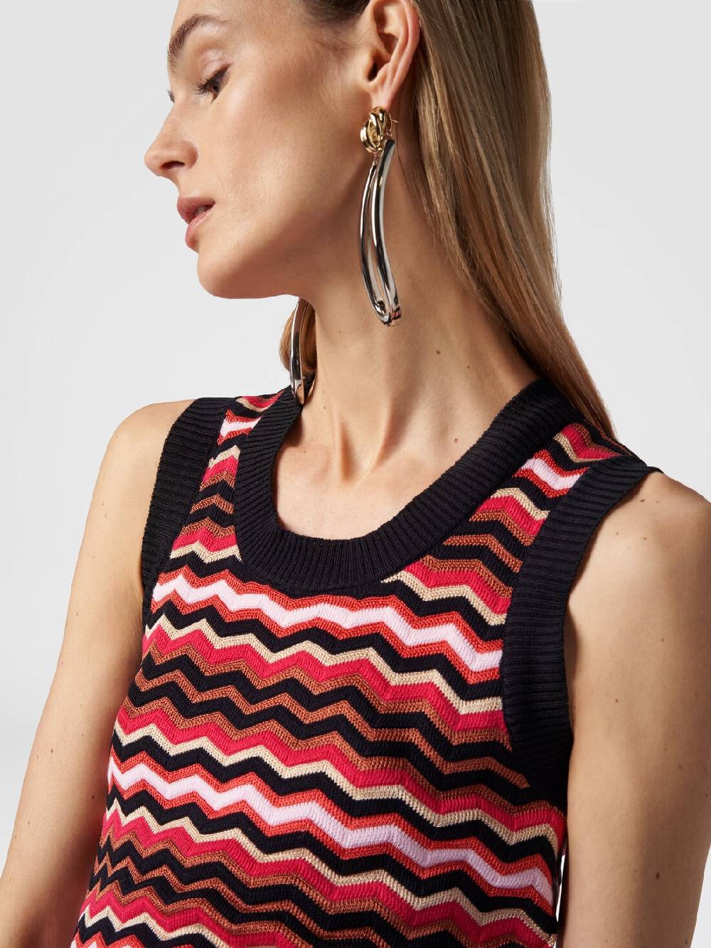 M Missoni Abito senza maniche in maglia zig zag Vendita Calda