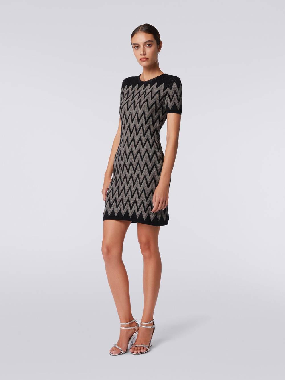 M Missoni Abito girocollo in cotone chevron con lurex I Più Venduti