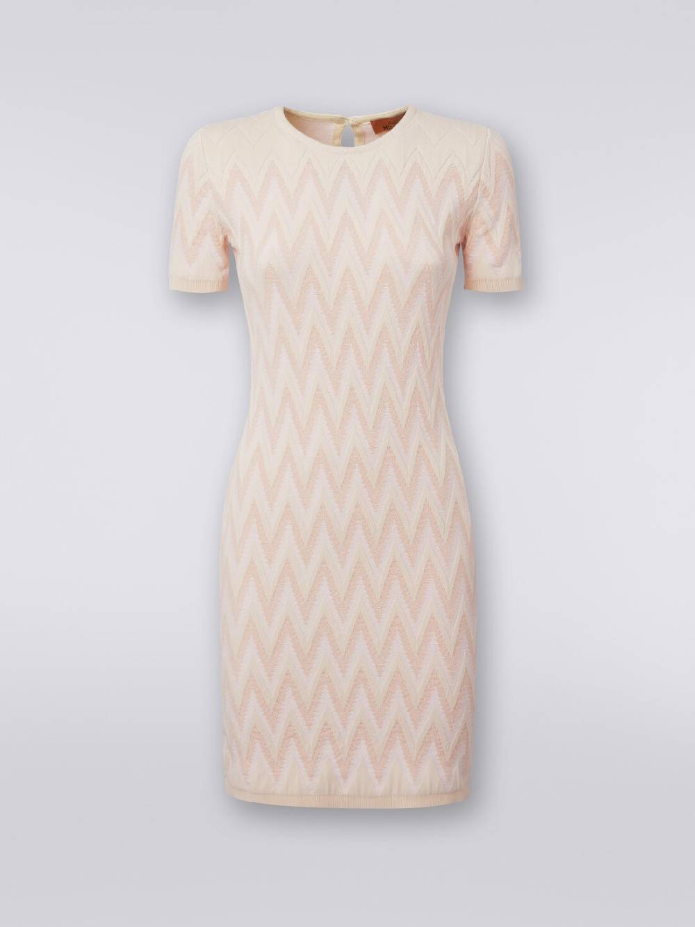 M Missoni Abito girocollo in cotone chevron con lurex