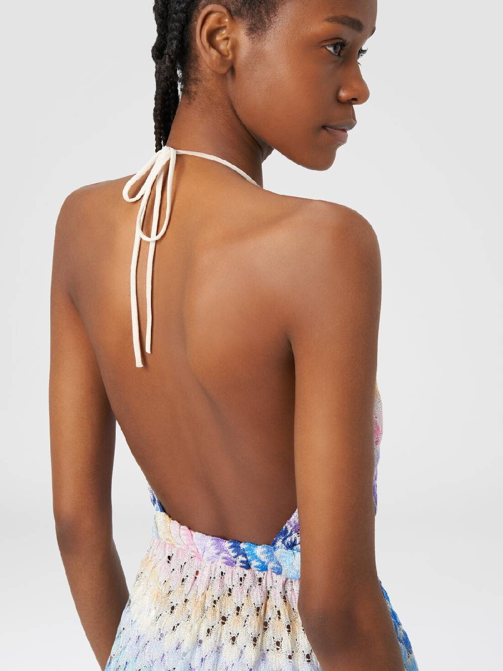 M Missoni Tuta corta in viscosa effetto pizzo dégradé con lurex Nuova