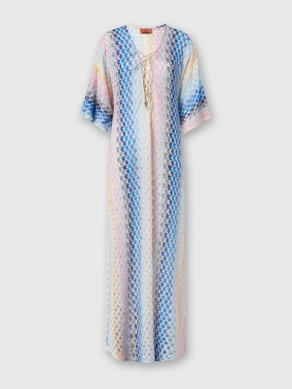 M Missoni Caftano copricostume lungo effetto pizzo dégradé con lurex
