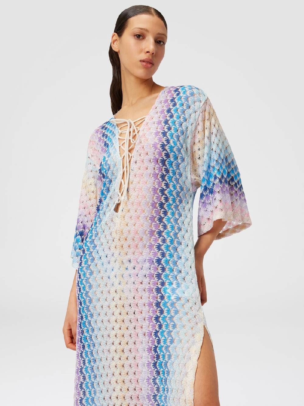 M Missoni Caftano copricostume lungo effetto pizzo dégradé con lurex Smaltimento dello stoccaggio