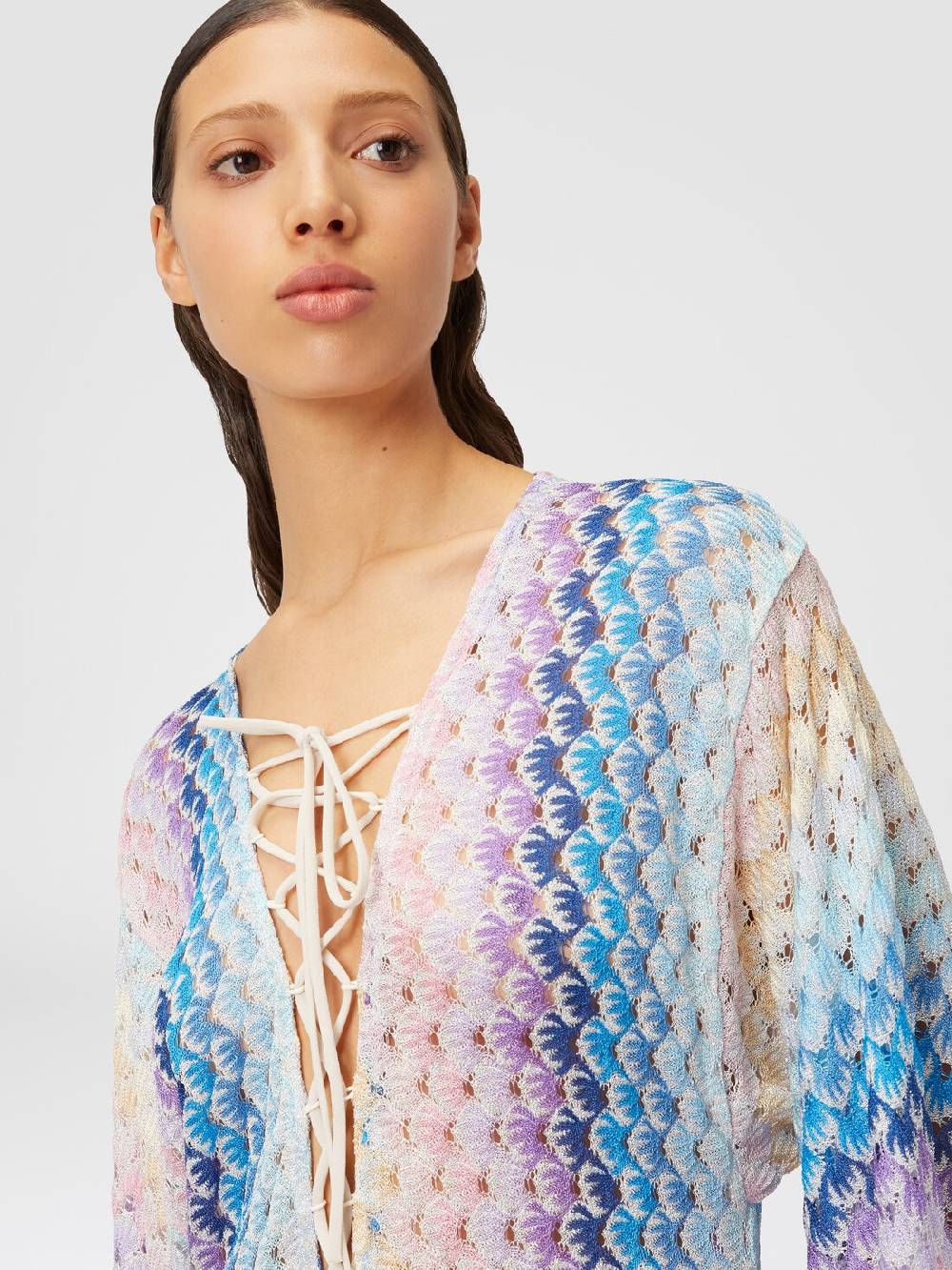 M Missoni Caftano copricostume lungo effetto pizzo dégradé con lurex Smaltimento dello stoccaggio
