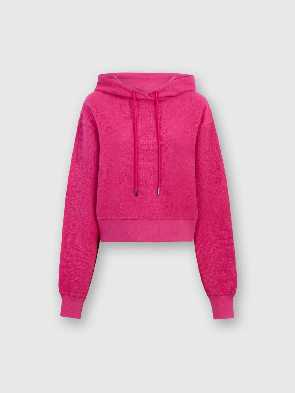 M Missoni Felpa garzata crop con cappuccio e logo Nuovo