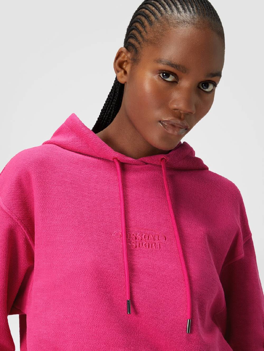 M Missoni Felpa garzata crop con cappuccio e logo Nuovo