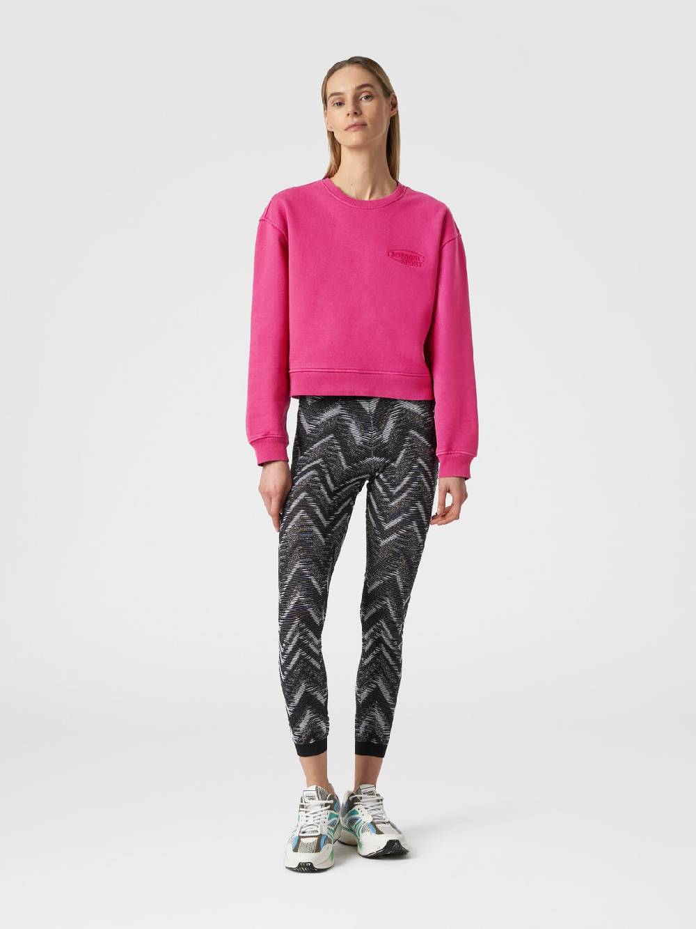 M Missoni Felpa girocollo in cotone con logo Qualità