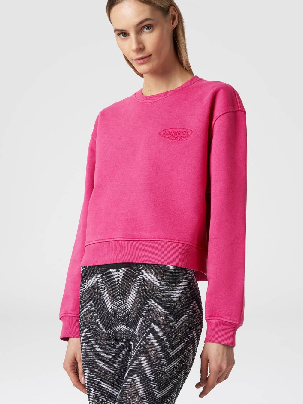 M Missoni Felpa girocollo in cotone con logo Qualità