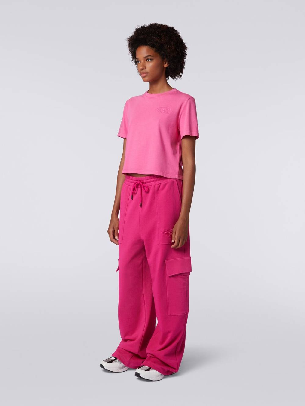 M Missoni T-shirt girocollo crop in cotone con logo Vendita