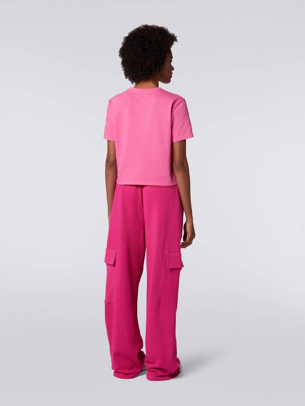 M Missoni T-shirt girocollo crop in cotone con logo Vendita