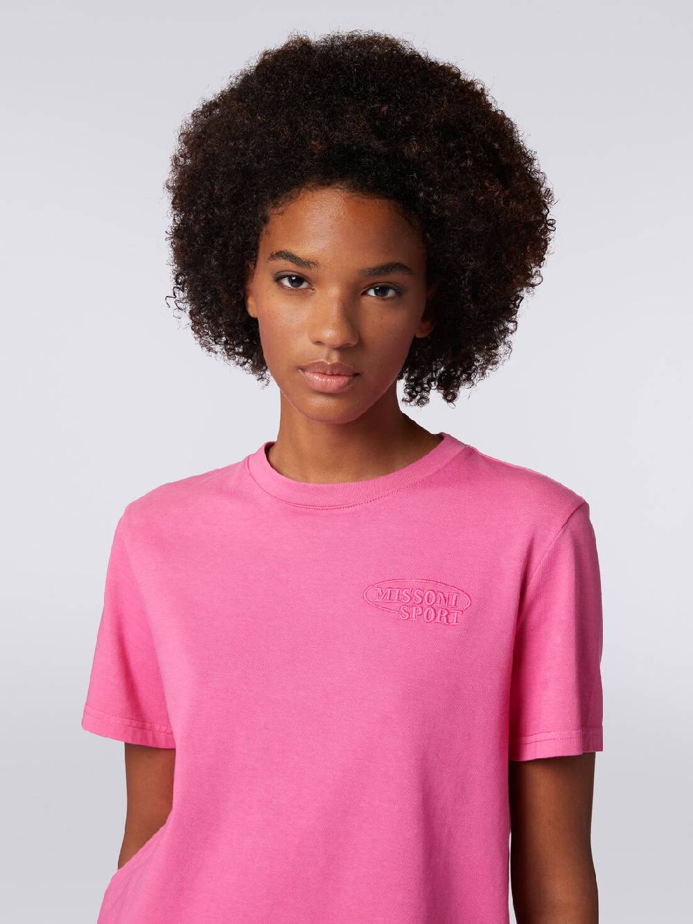 M Missoni T-shirt girocollo crop in cotone con logo Vendita