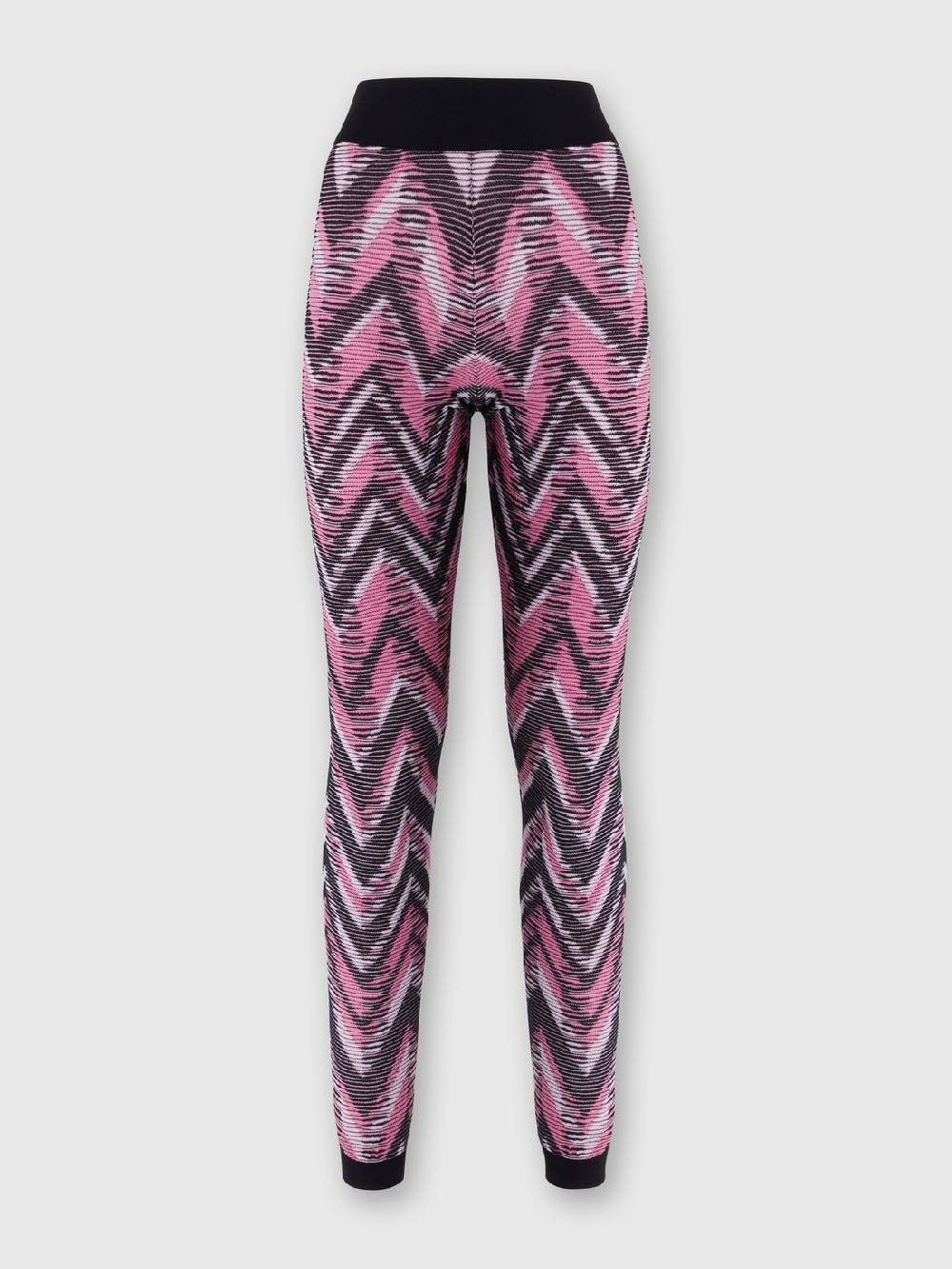 M Missoni Leggings in maglia chevron con logo Pezzi Unici