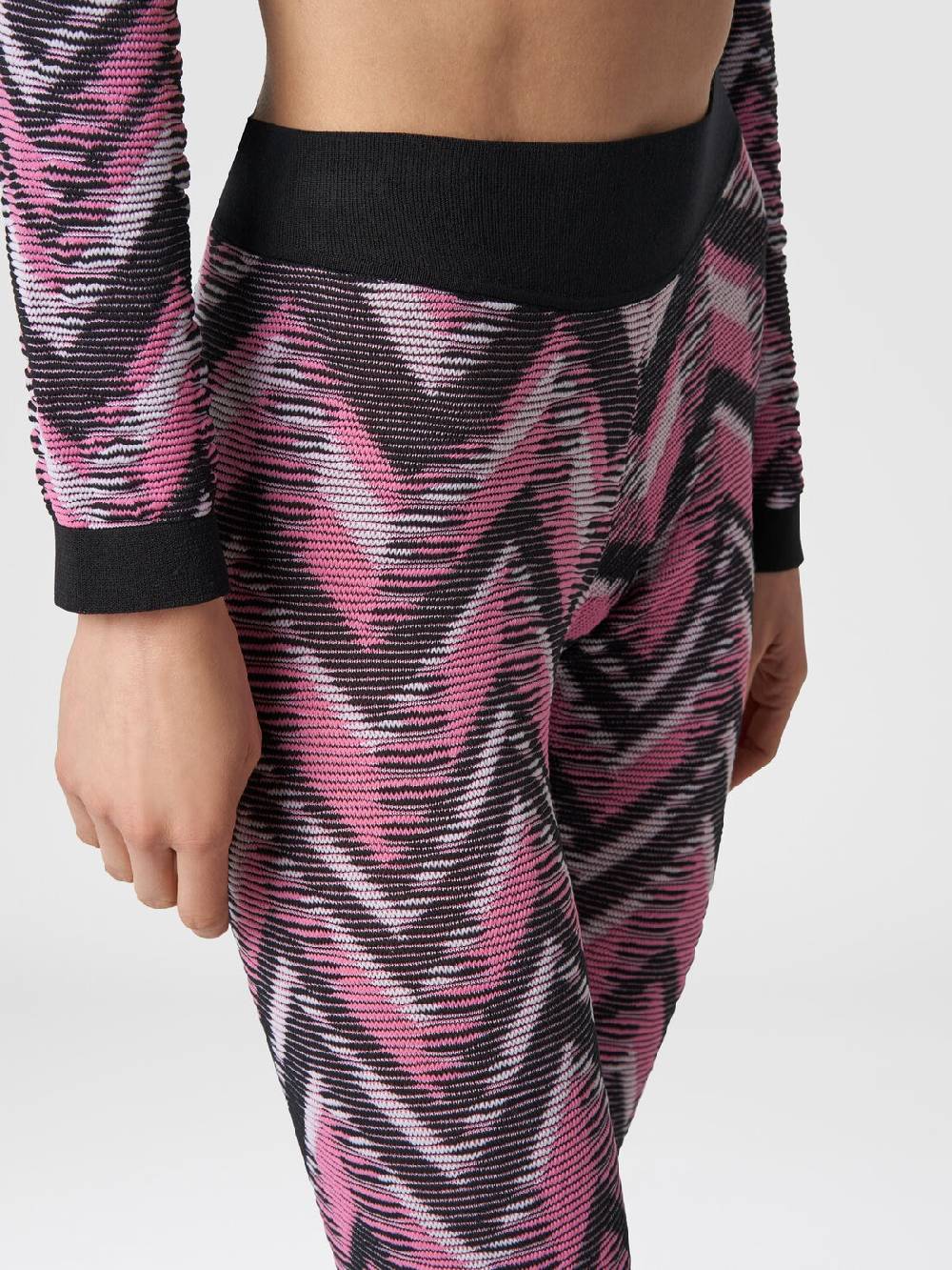 M Missoni Leggings in maglia chevron con logo Pezzi Unici