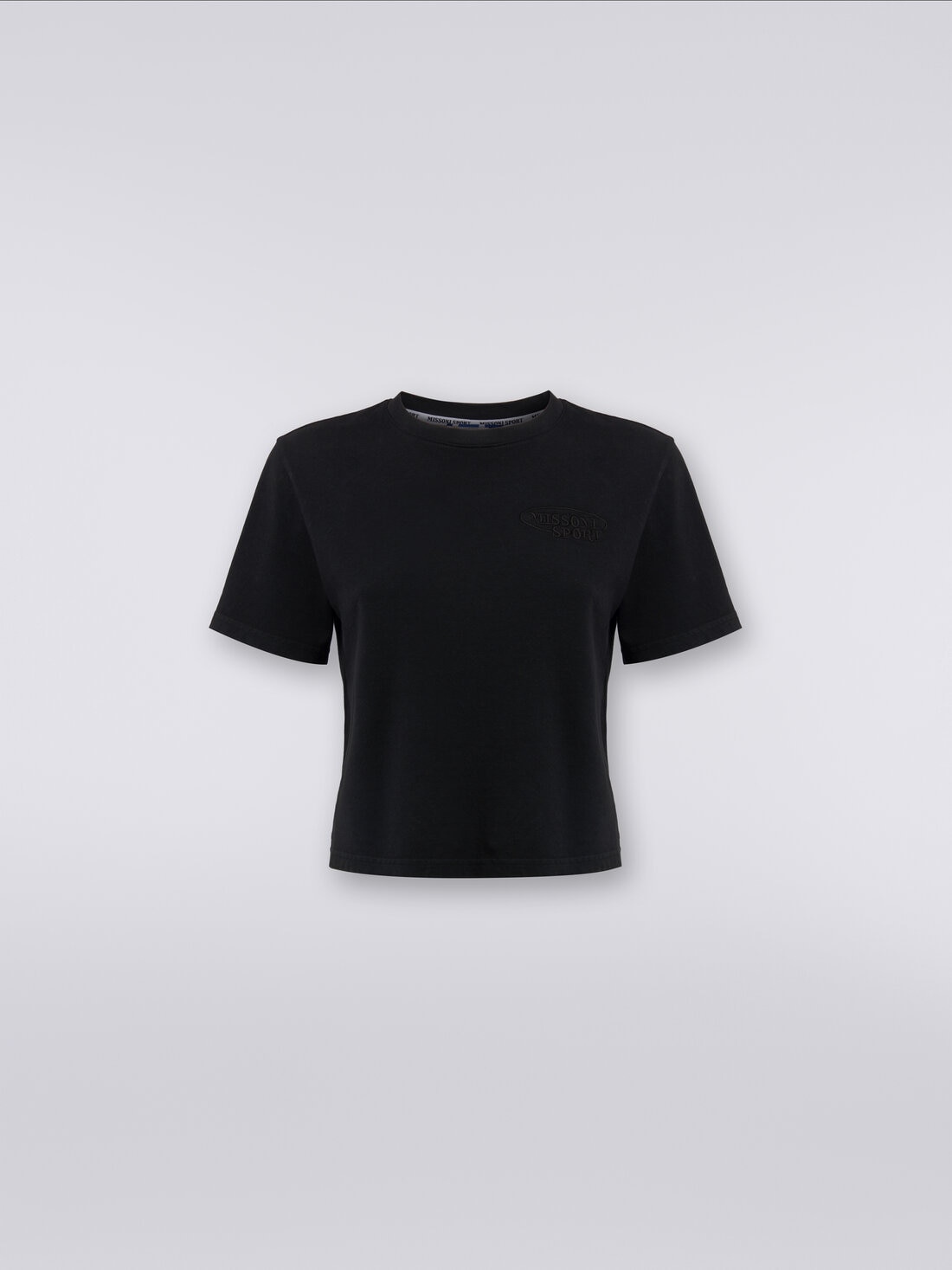 M Missoni T-shirt girocollo crop in cotone con logo Soddisfazione Garantita