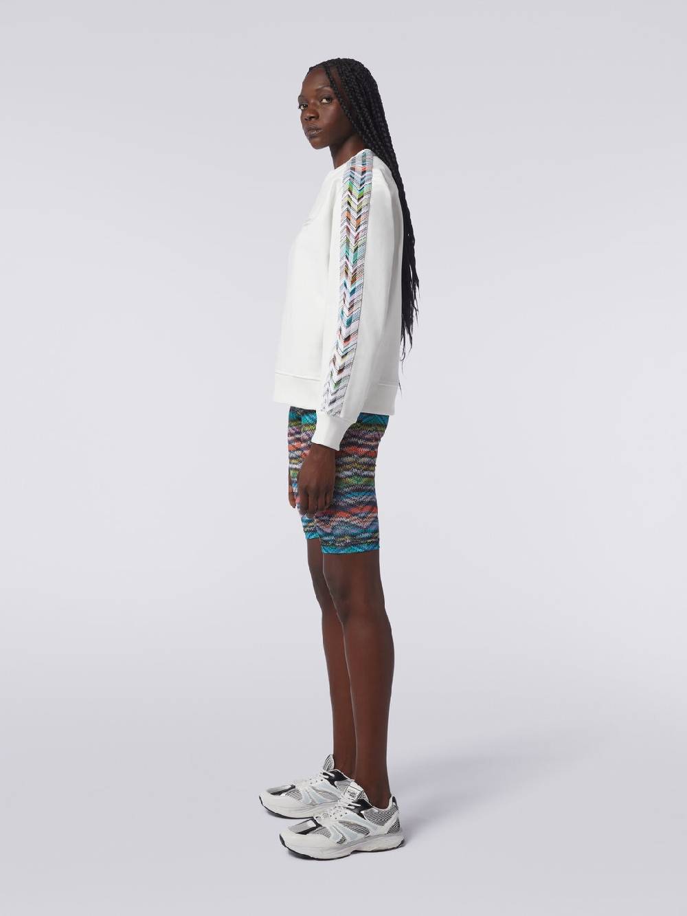 M Missoni Felpa girocollo con logo e dettagli in maglia Negozi Online
