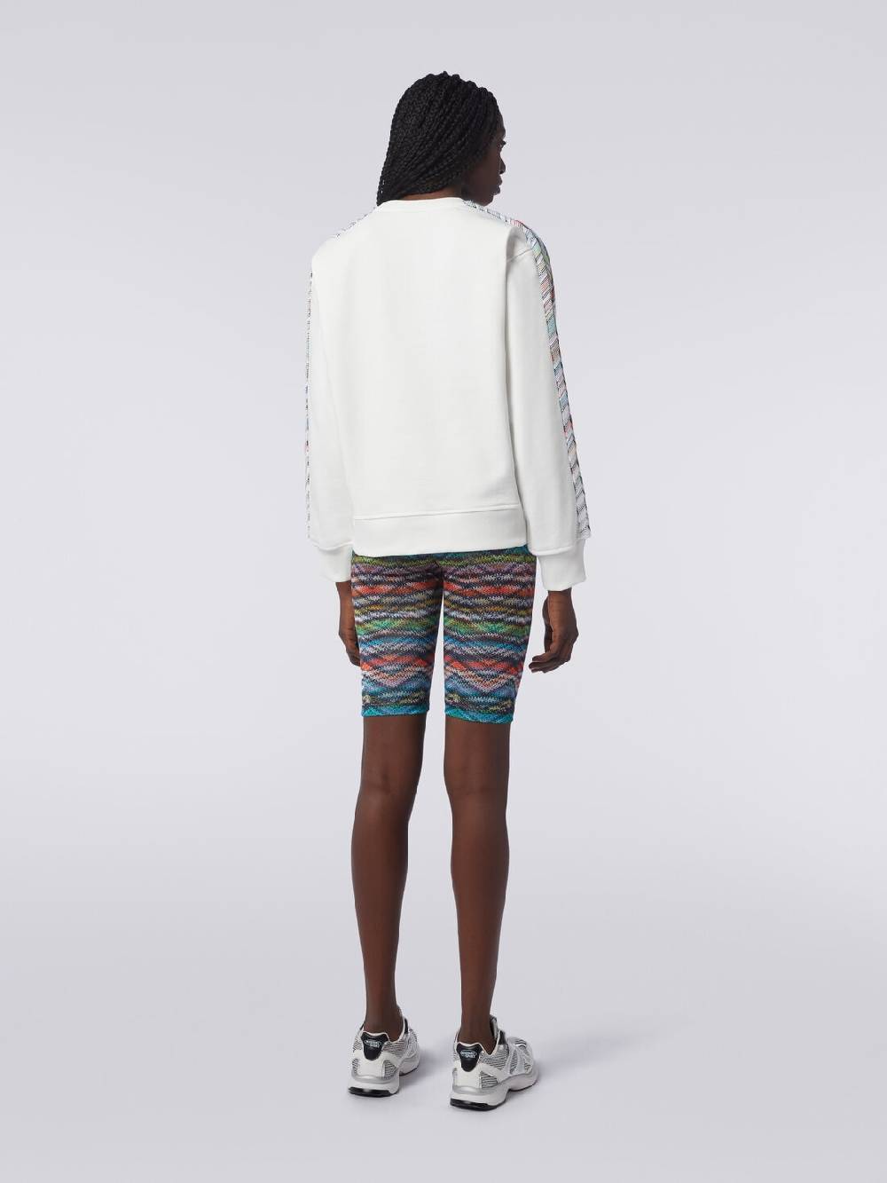 M Missoni Felpa girocollo con logo e dettagli in maglia Negozi Online