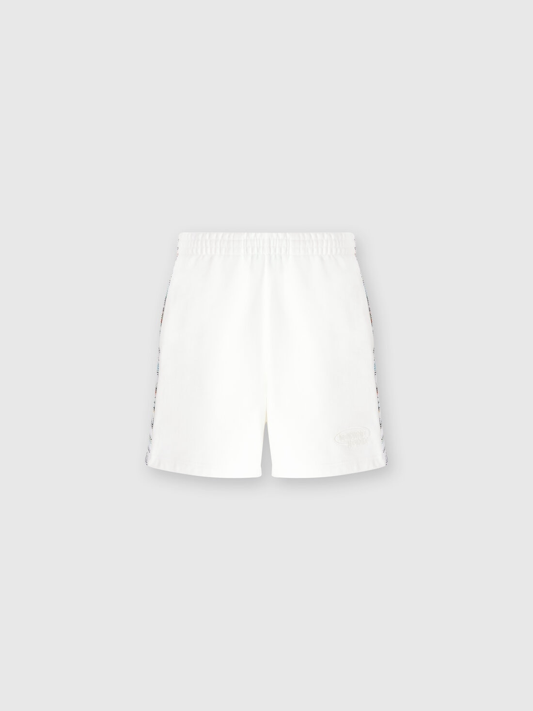 M Missoni Shorts in felpa di cotone con logo e bande laterali in maglia Acquista Ora