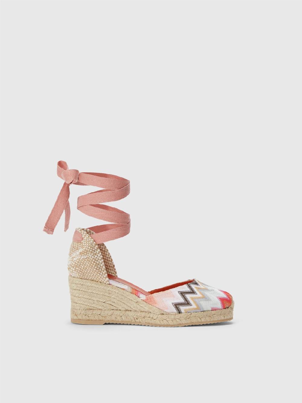 M Missoni Espadrilles con tomaia in tessuto chevron e zeppa Economico