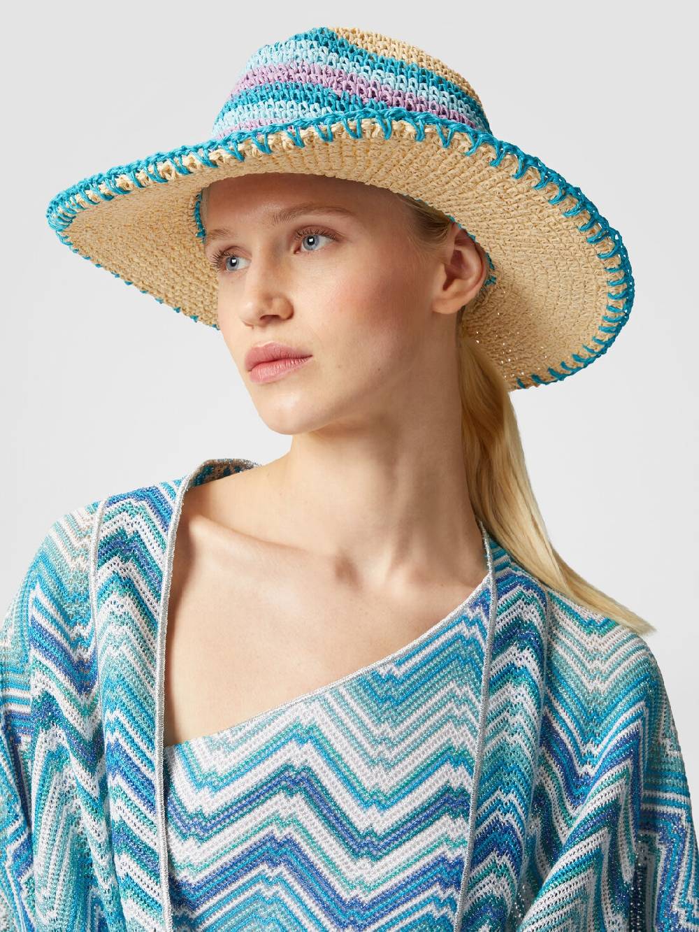 M Missoni Cappello in nylon con lavorazione a uncinetto Saldi Di Fabbrica