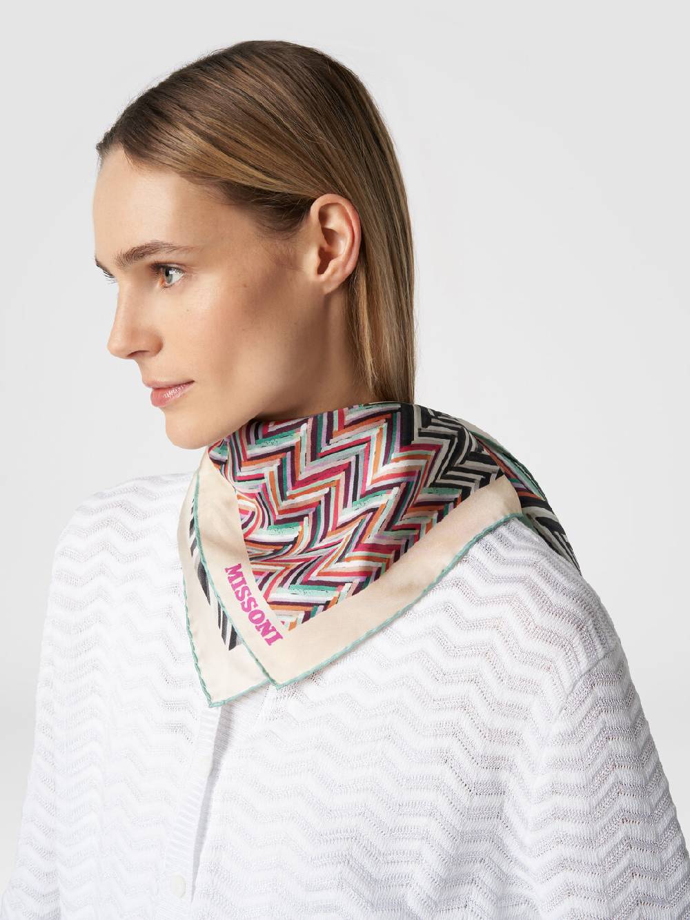 M Missoni Foulard in seta con multilavorazione In Saldo