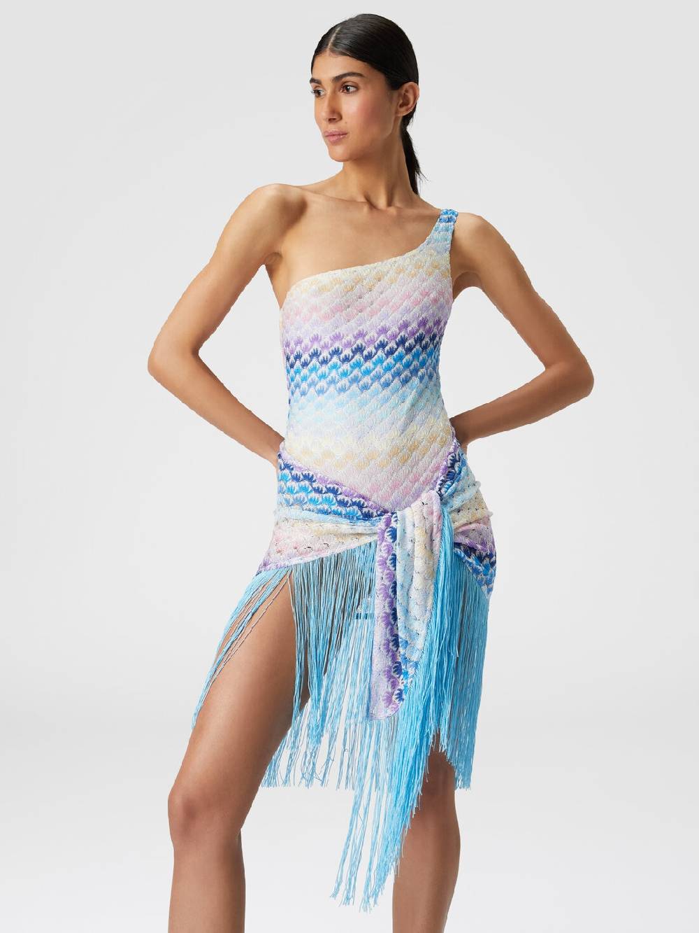 M Missoni Pareo in viscosa lamé con frange Moda