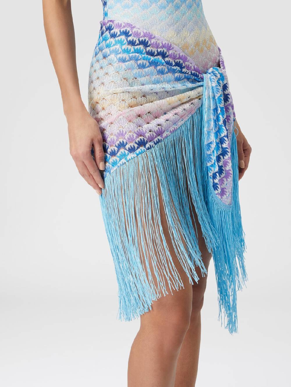 M Missoni Pareo in viscosa lamé con frange Moda