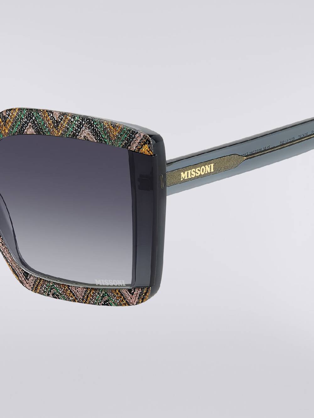 M Missoni Occhiali da sole squadrati con inserti in tessuto Nuovo