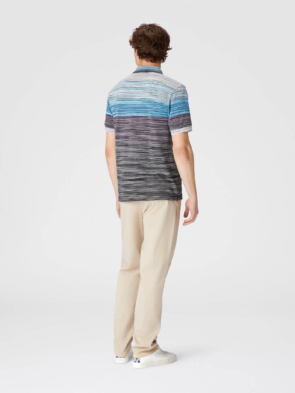 M Missoni Polo in piquet di cotone fiammato In Vendita