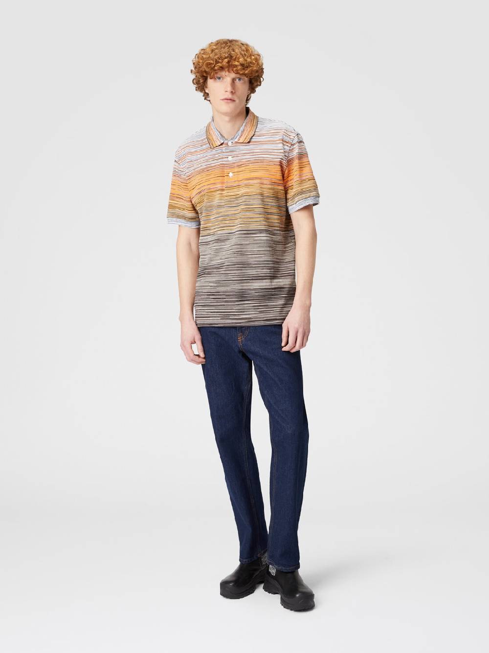 M Missoni Polo in piquet di cotone fiammato