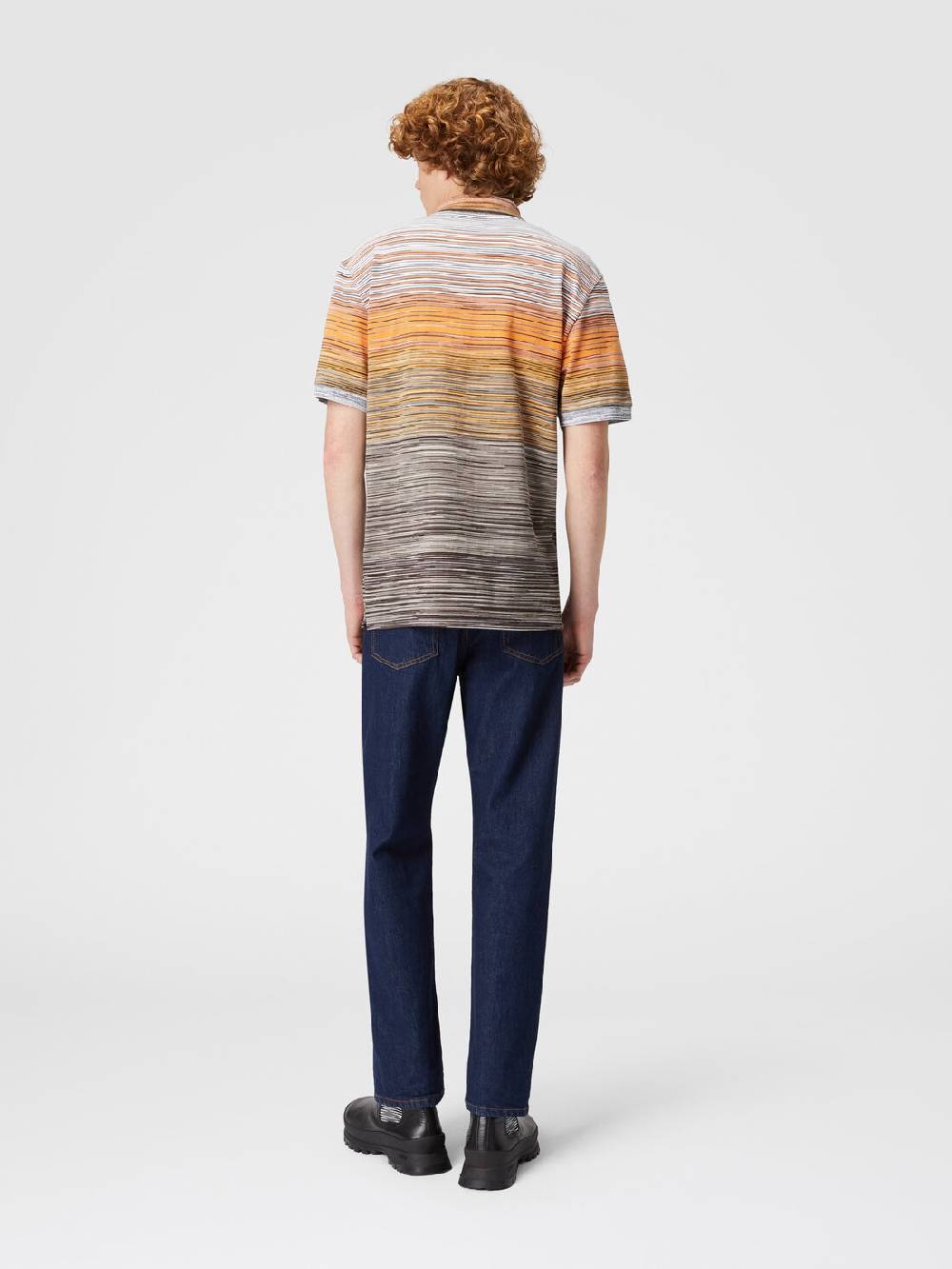 M Missoni Polo in piquet di cotone fiammato Saldi