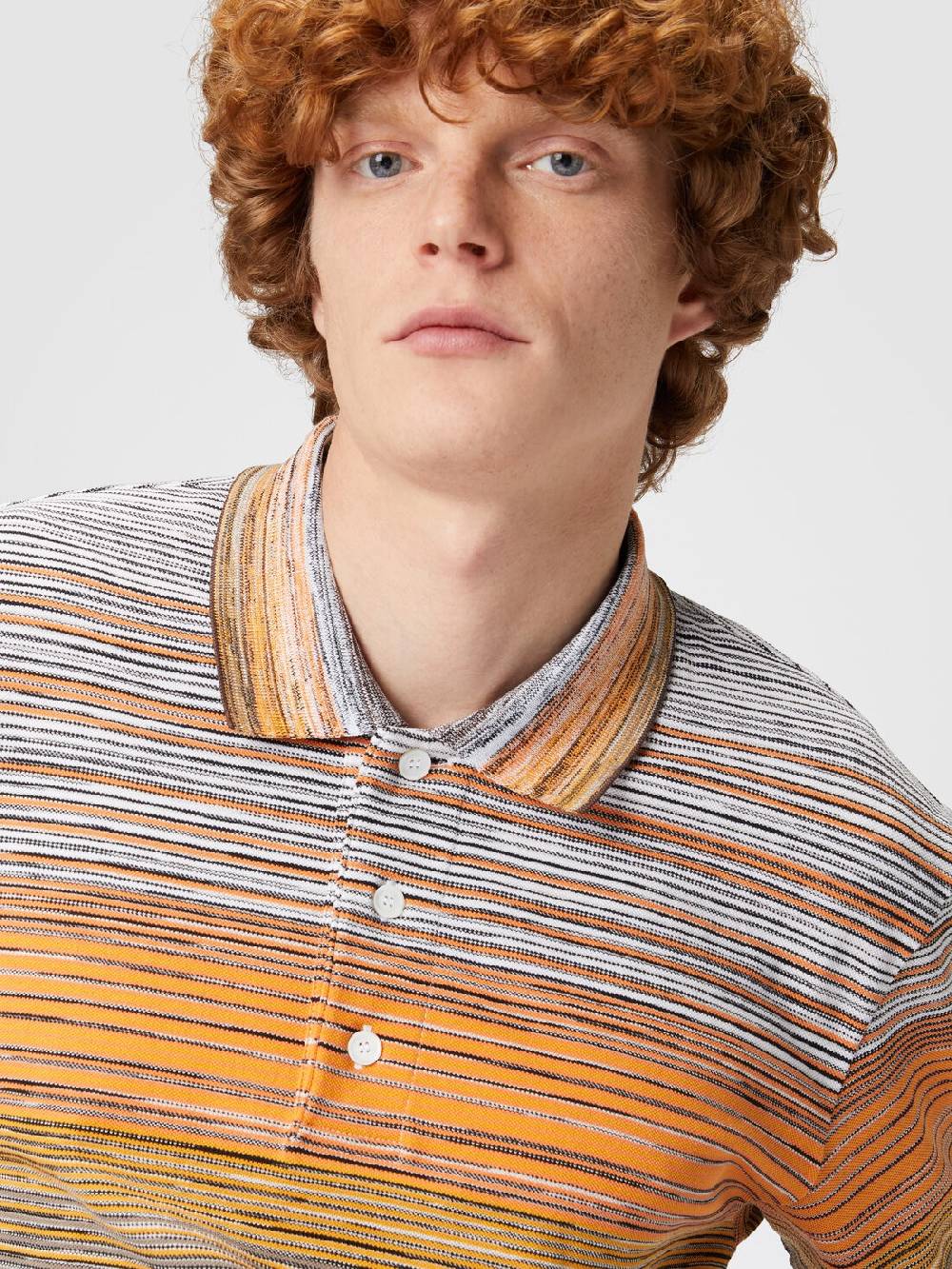 M Missoni Polo in piquet di cotone fiammato Saldi