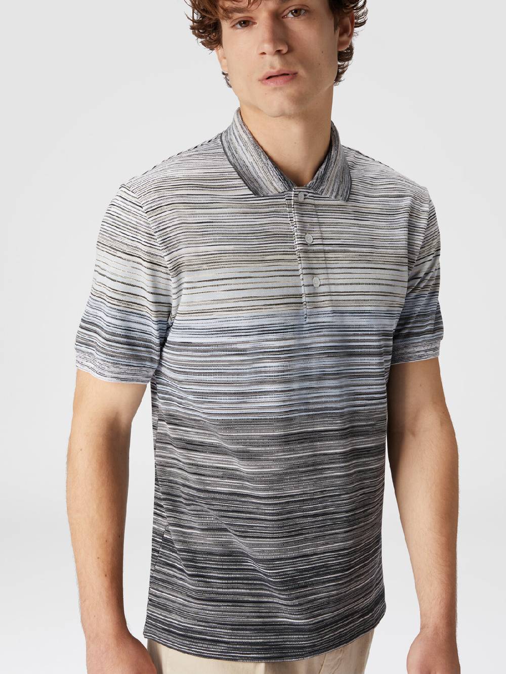 M Missoni Polo in piquet di cotone fiammato Offerte