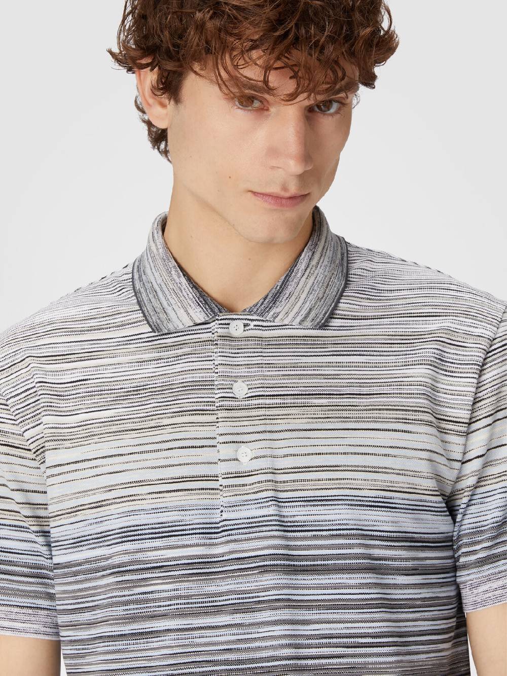 M Missoni Polo in piquet di cotone fiammato Offerte
