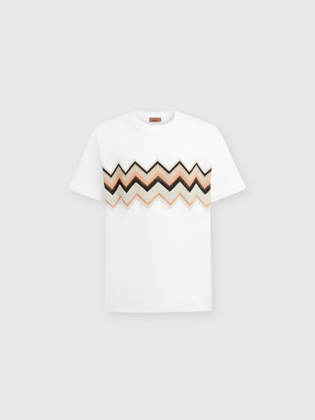 M Missoni T-shirt in jersey di cotone con ricamo zig zag Hotsell