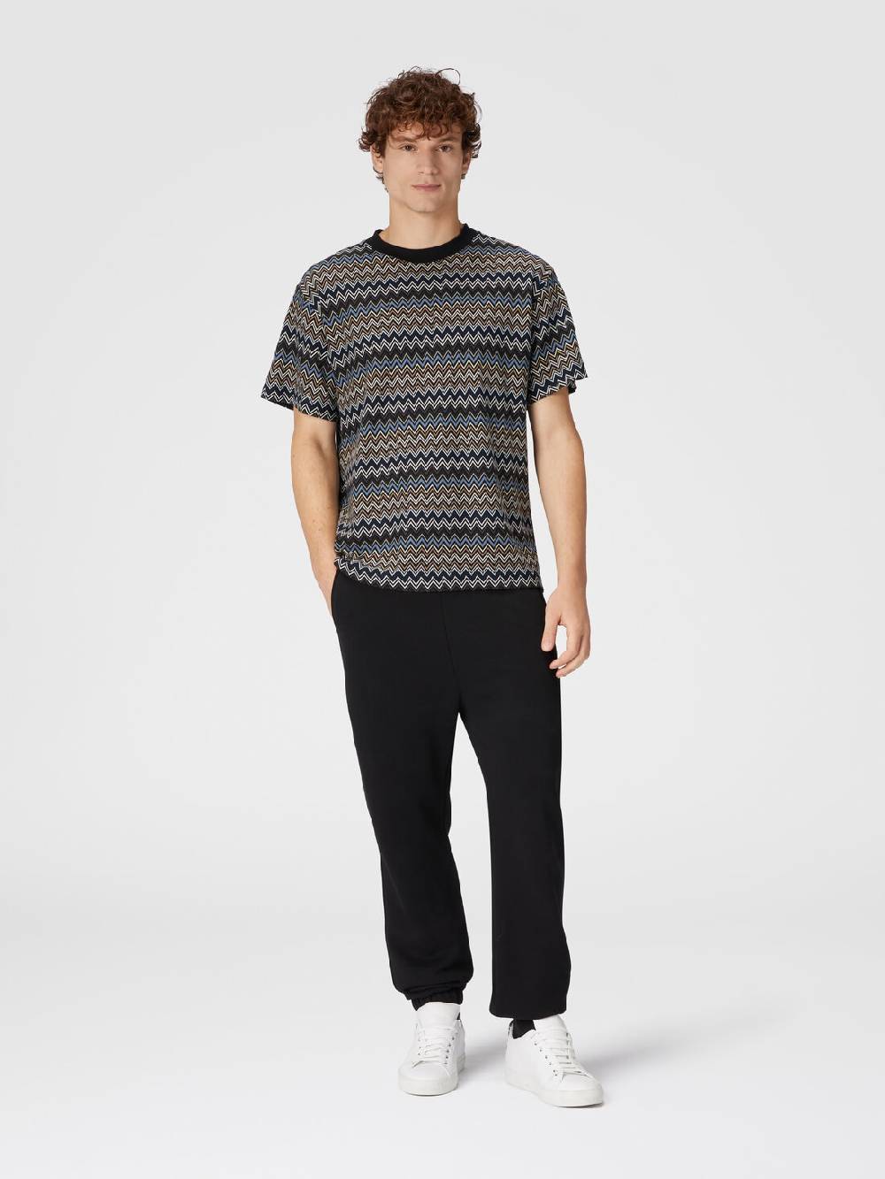 M Missoni T-shirt con motivo zig zag e logo posteriore